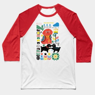 Scandinavian Poodle Baseball T-Shirt